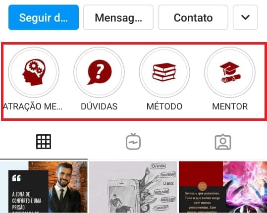 Destaques Instagram
